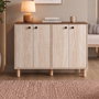 Hanah Home Consola Luvia Travertino y Venezia Nogal